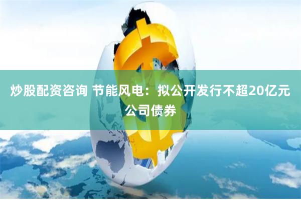 炒股配资咨询 节能风电：拟公开发行不超20亿元公司债券