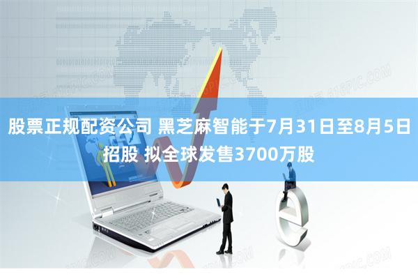 股票正规配资公司 黑芝麻智能于7月31日至8月5日招股 拟全球发售3700万股