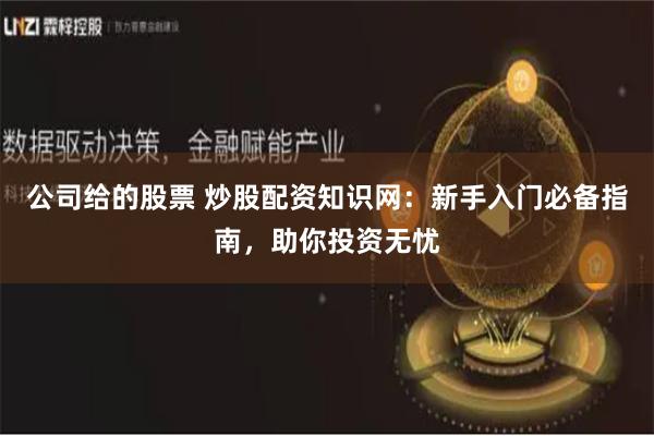 公司给的股票 炒股配资知识网：新手入门必备指南，助你投资无忧